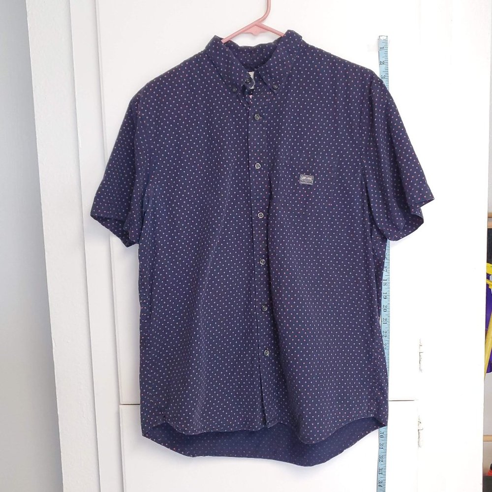RALPH LAUREN Mini Stars Button Down Navy Short Sleeve Shirt - Picture 2 of 2